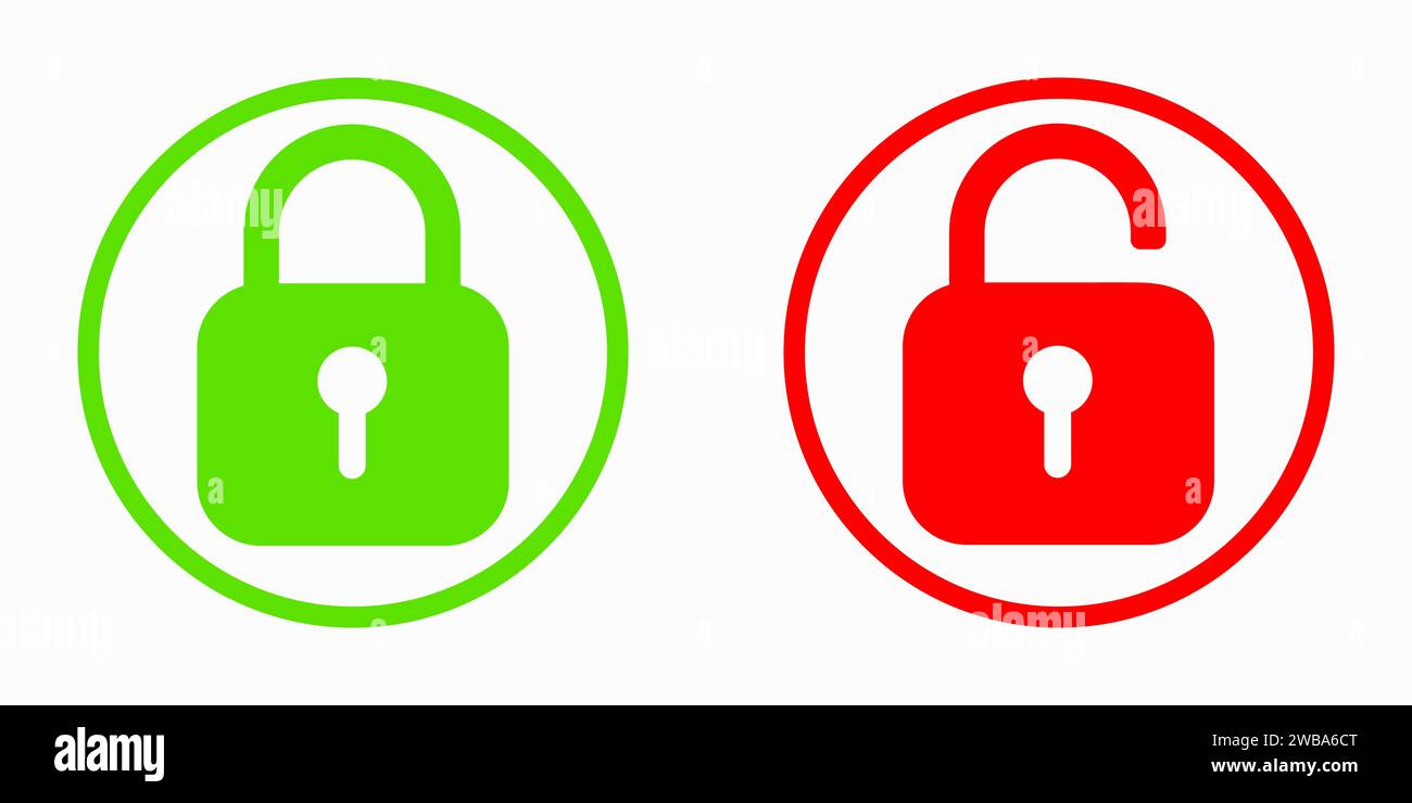 Lock and unlock padlock icons. Vector sign illustration Stock Vector ...