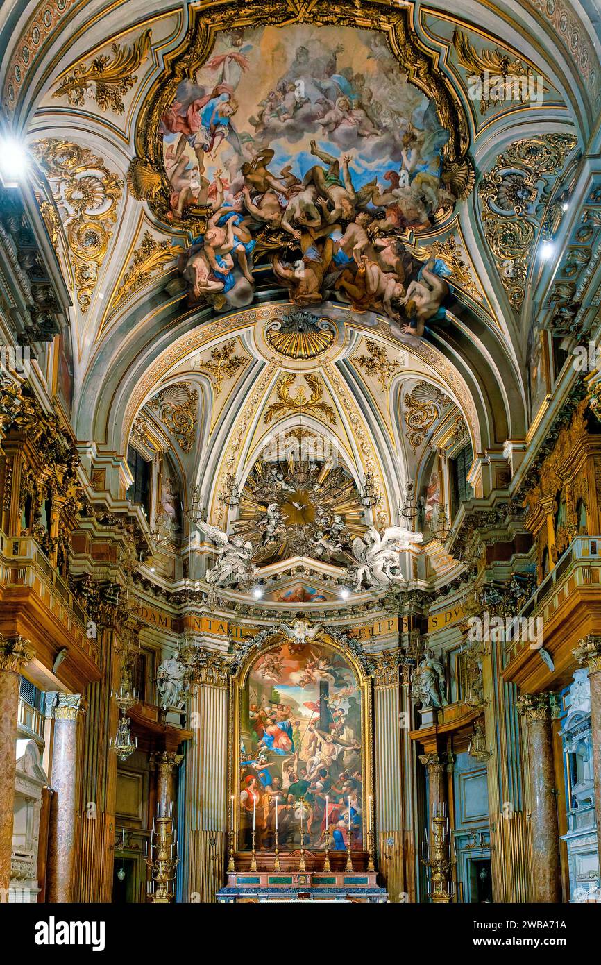 Altar of the Church of Santi Apostoli, Rome, Italy Stock Photo