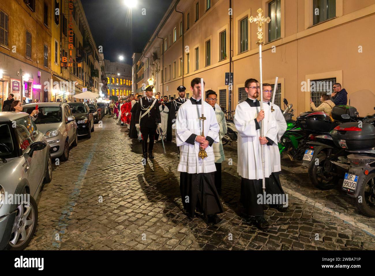 Procession for the celebration of San Clemente al Laterano, Rome, Italy Stock Photo