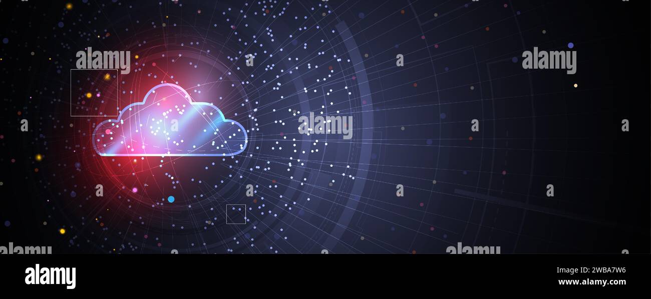 Modern cloud technology. Integrated digital web concept background ...
