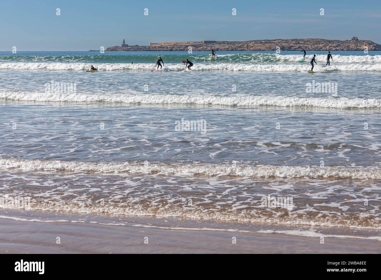 Surfing in Essaouira, Morocco Stock Photo