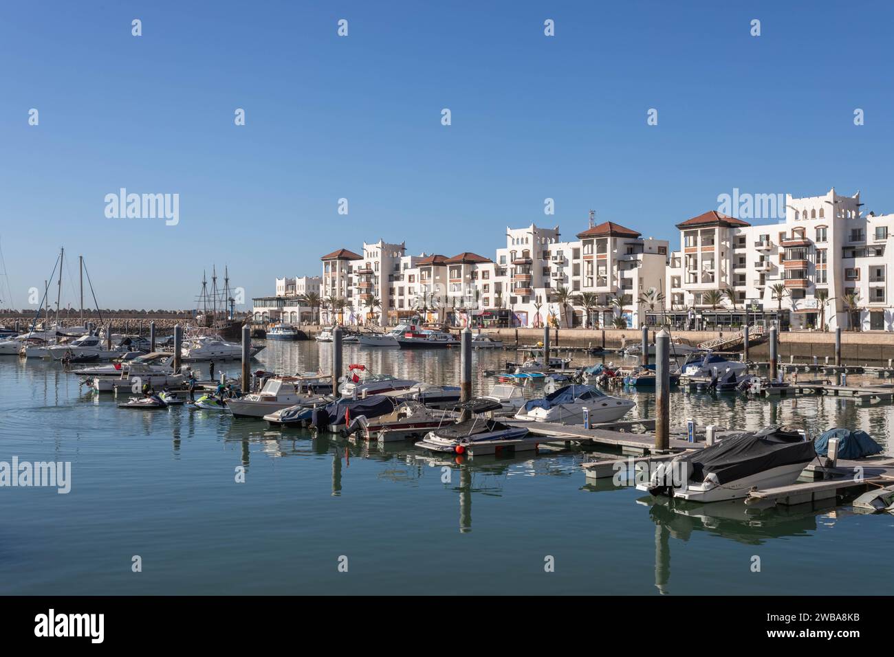 The marina in Agadir and beachfront properties, Morocco Stock Photo Alamy