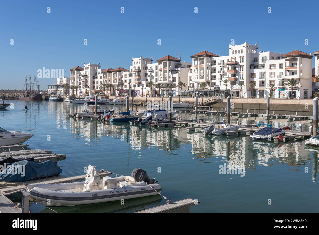 The marina in Agadir and beachfront properties, Morocco Stock Photo Alamy