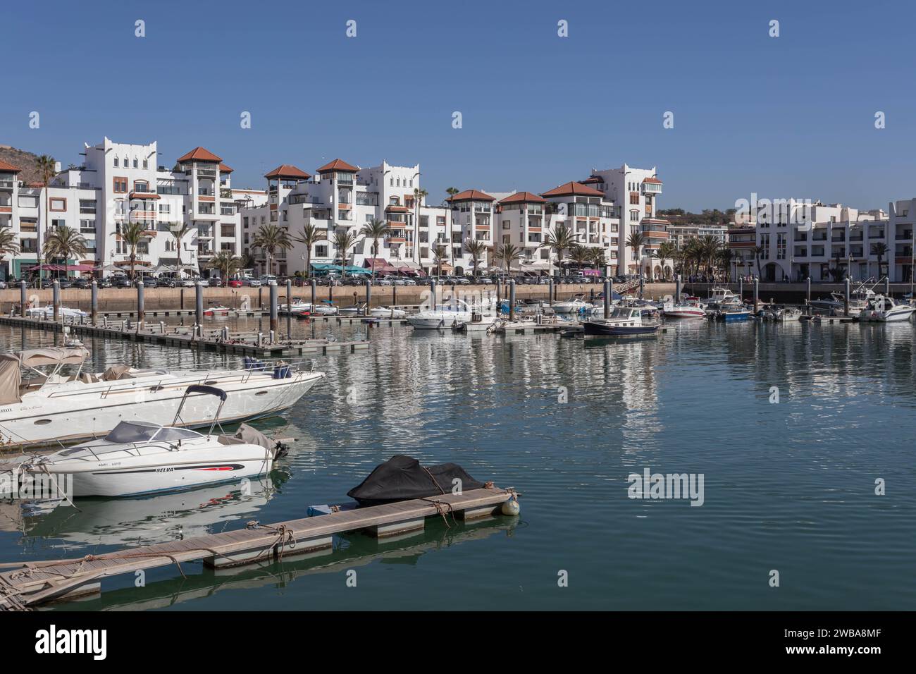 The marina in Agadir, Morocco Stock Photo