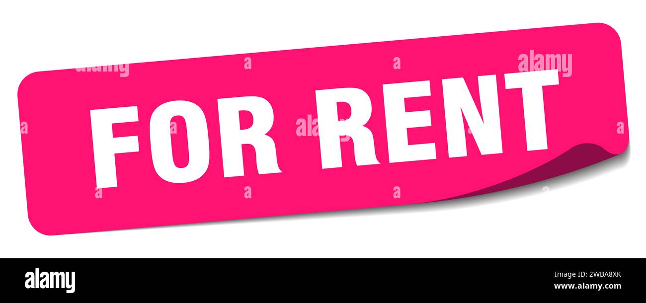 for rent sticker. for rent rectangular label isolated on white background Stock Vector