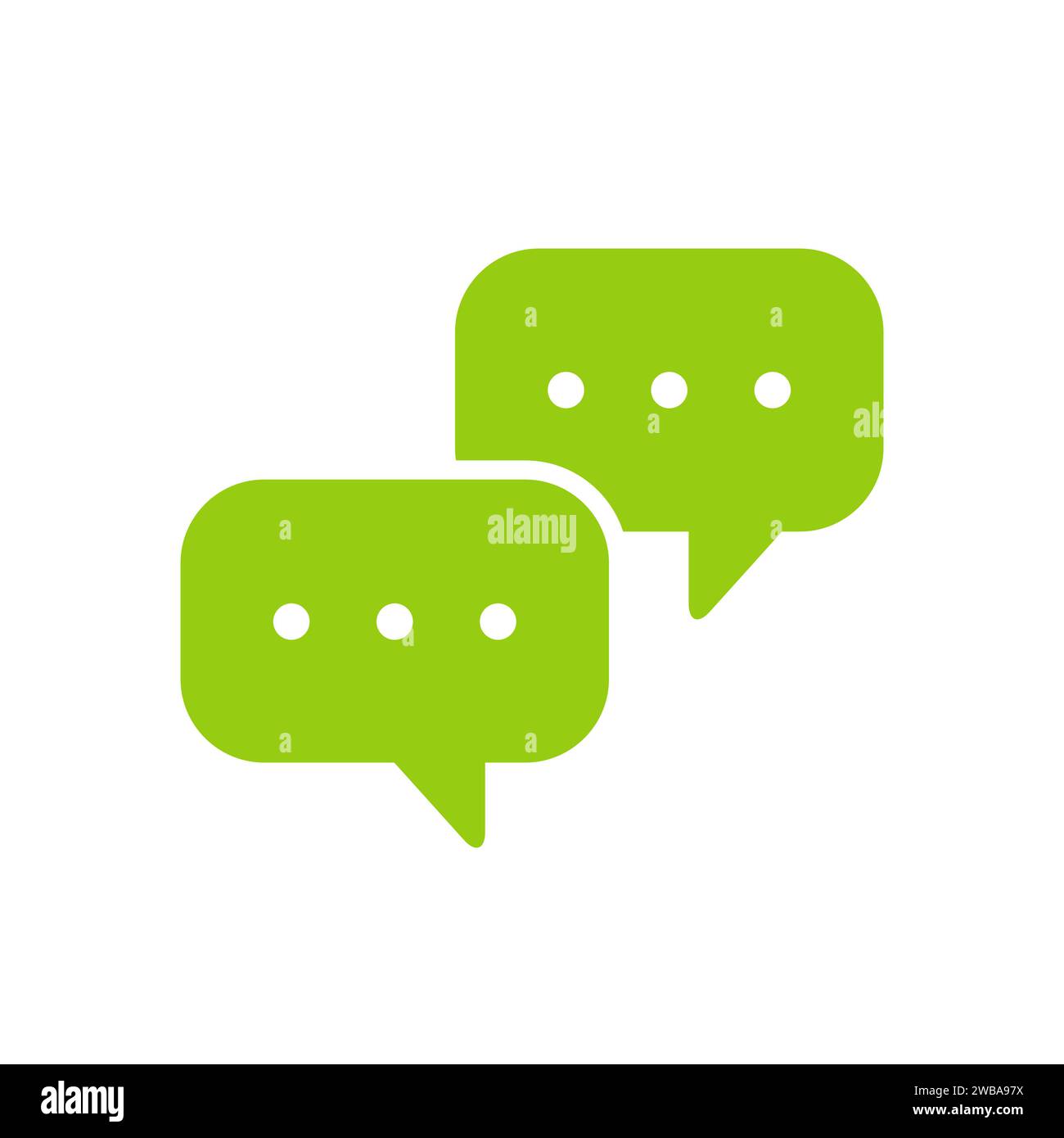 Speech Chat conversation icon. Flat design. Green icon on white background. Stock Vector