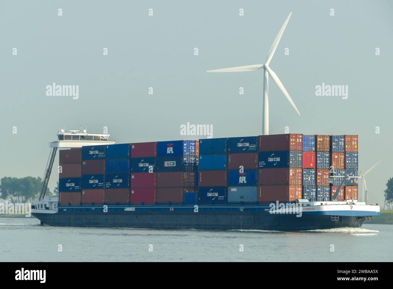 Rotterdam, Netherlands May 28 2017 Inland container vessel Comienzo