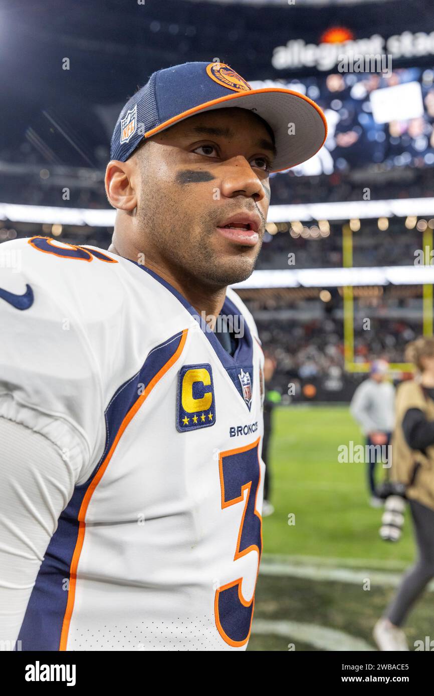Denver Broncos quarterback Russell Wilson (3) after the Las Vegas ...