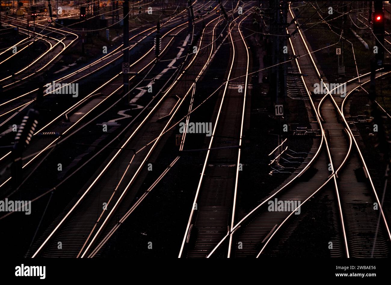 Empty Rails Empty rails are pictured outside the central train station in Frankfurt ...