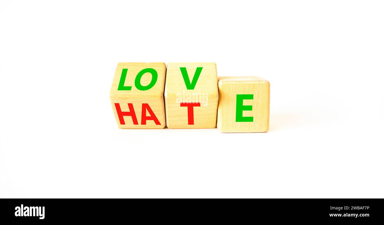 From hate to love symbol. Turned wooden cubes and changed the word hate ...