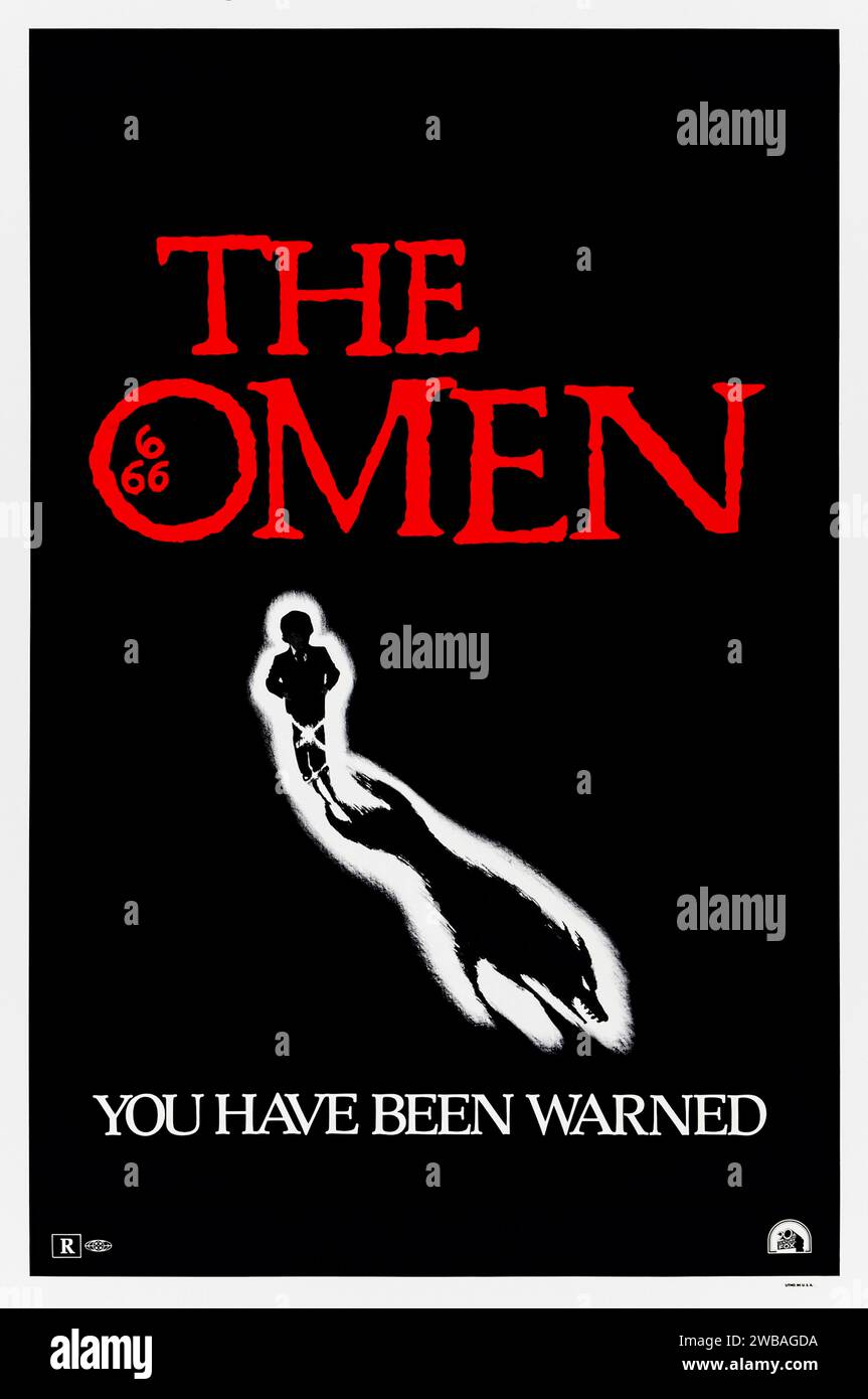 The Omen (1976) directed by Richard Donner and starring Gregory Peck, Lee Remick, David Warner and Patrick Troughton. Mysterious deaths surround an American ambassador. Could the child that he is raising actually be the Antichrist? The Devil's own son? Photograph of an original 1976 US advance poster. ***EDITORIAL USE ONLY*** Credit: BFA / 20th Century Fox Stock Photo