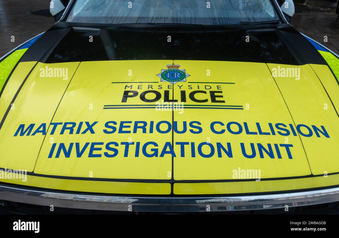Matrix Serious Collision Investigation Unit Merseyside Police car Stock Photo