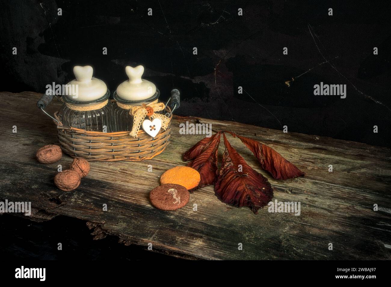 Italian still life warm color bases. Good for kitchen or living room Stock Photo