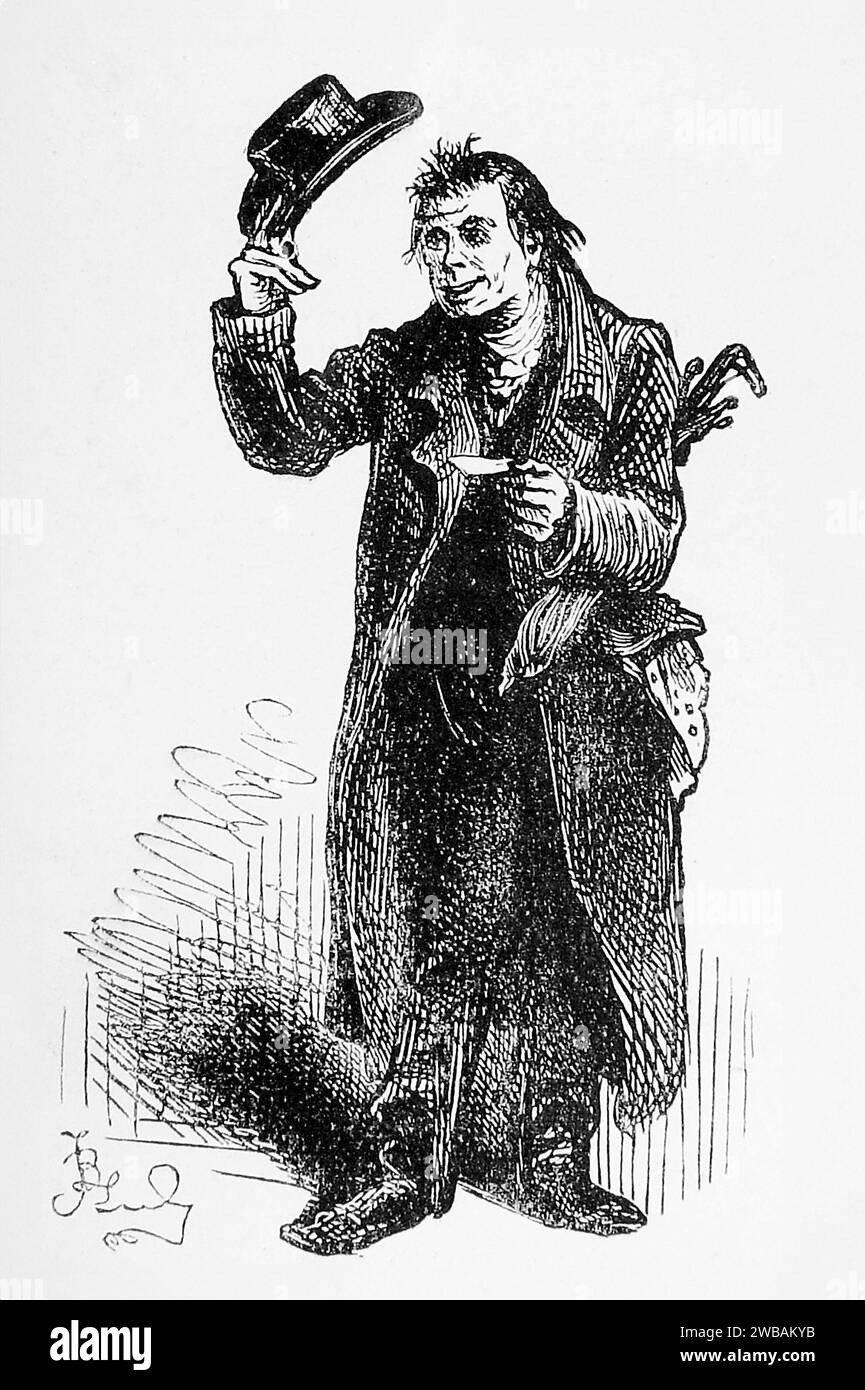 Nicholas Nickleby.. Illustration from the The Life and Adventures of Nicholas Nickleby, C. 1875 Stock Photo