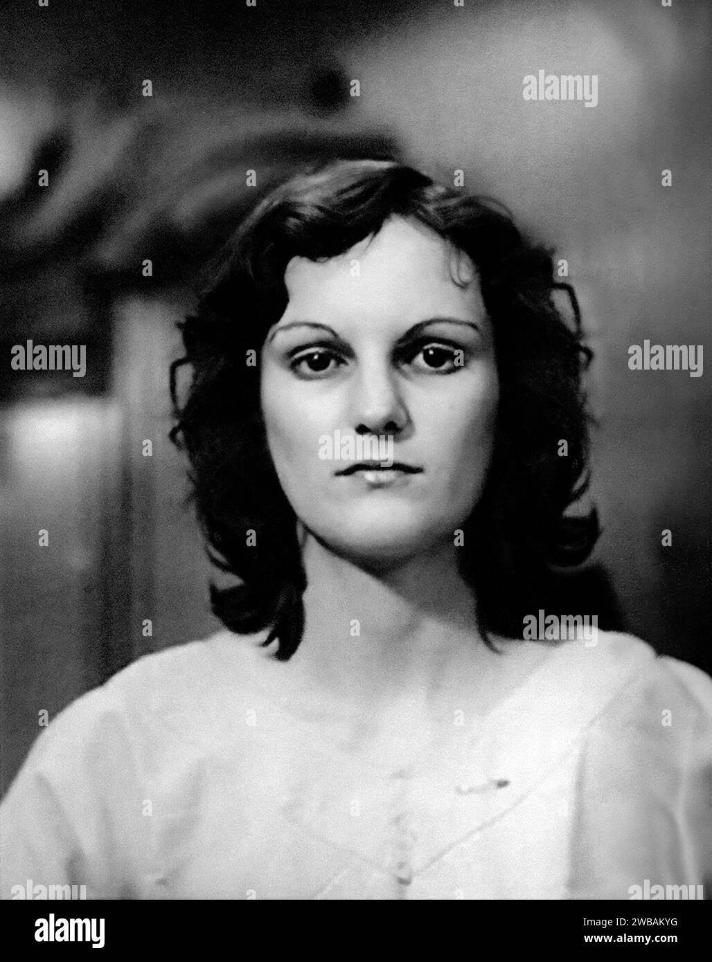 Patty Hearst. Mugshot of the kidnapped American heiress, Patricia
