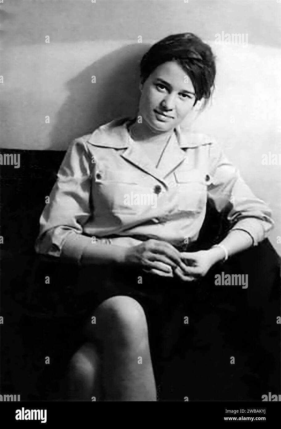 Ulrike Meinjof. Portrait of the German left-wing journalist and founder of the Red Army Faction, Ulrike Marie Meinhof (1934-1976), c. 1964 Stock Photo