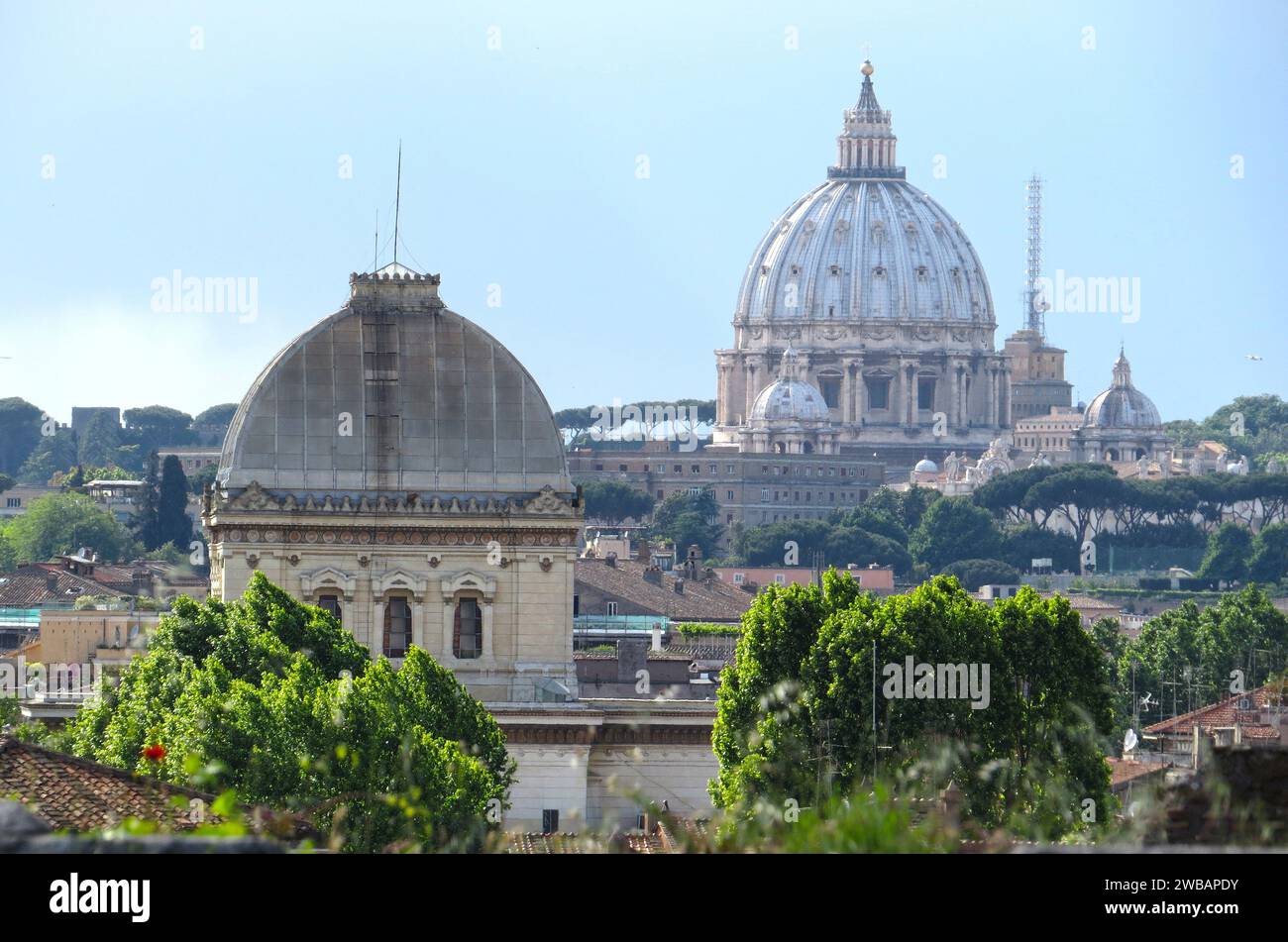A breathtaking aerial perspective of the historic city of Rome, located ...