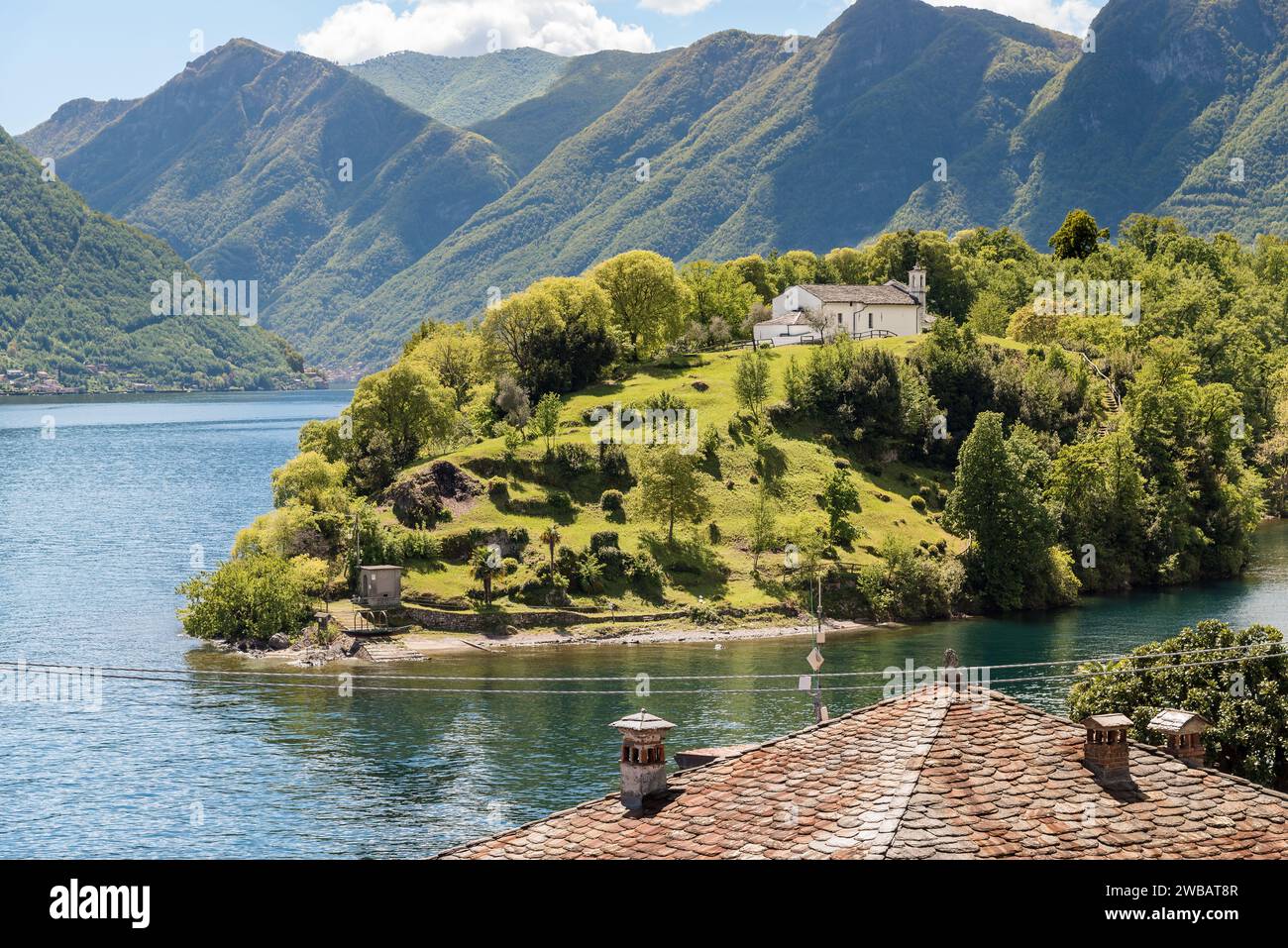 Church on isola comacina island in como hires stock photography and