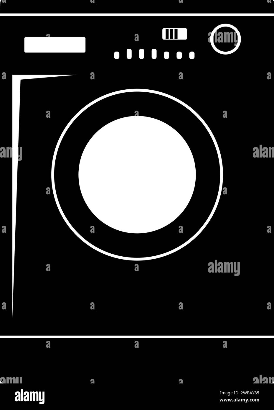 Washer Machine Icon in flat style. Vector Illustration Stock Vector