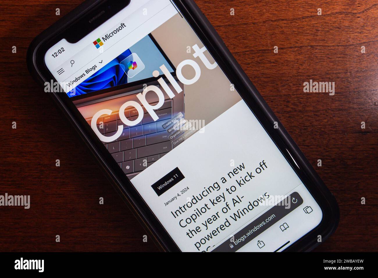 Vancouver, CANADA Jan 8 2024 A blog post “Introducing a new Copilot