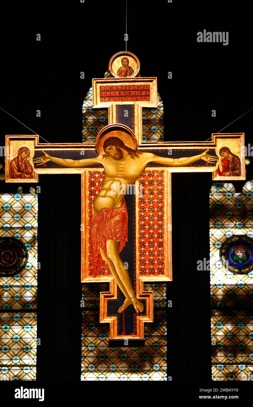 Italy Tuscany Arezzo Church of San Domenico - Cimabue crucifix Stock Photo