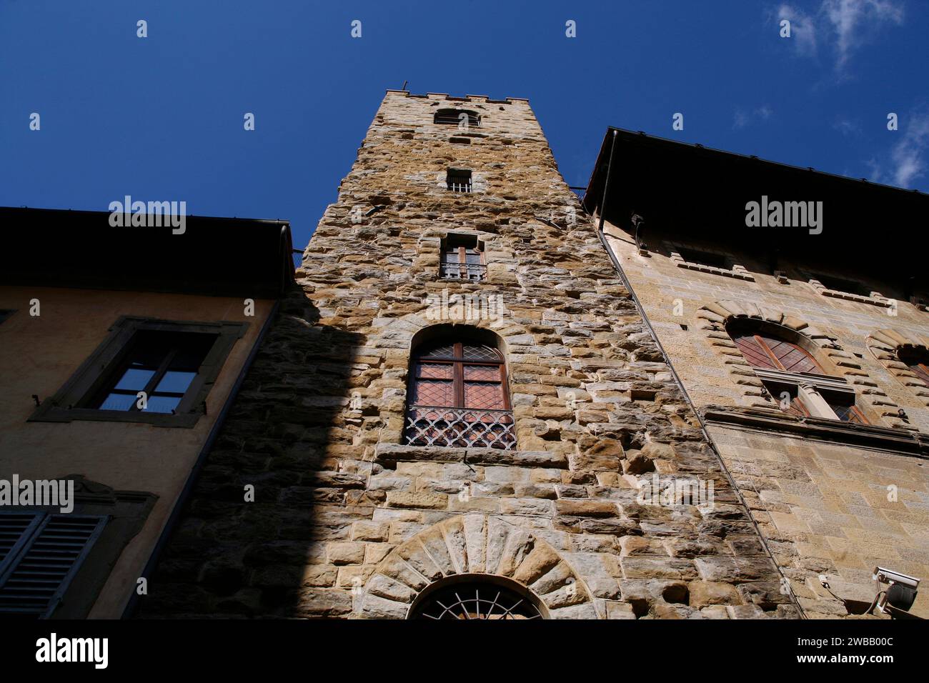Italy Tuscany Arezzo  - Tower-house in Corso italia Stock Photo
