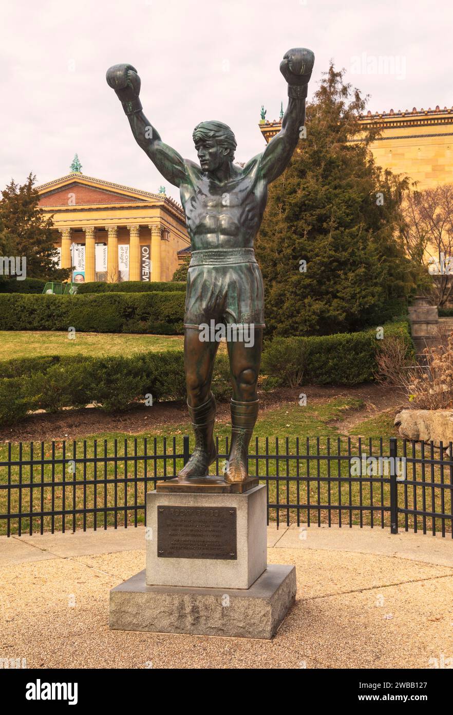Rocky Balboa Statue Stock Photo