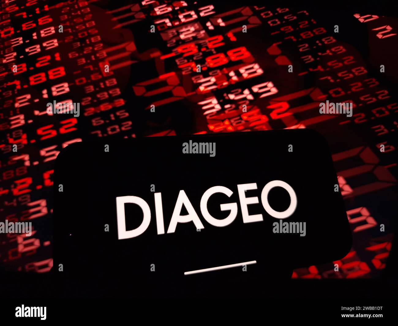 Konskie, Poland January 07, 2025 Diageo company logo displayed on