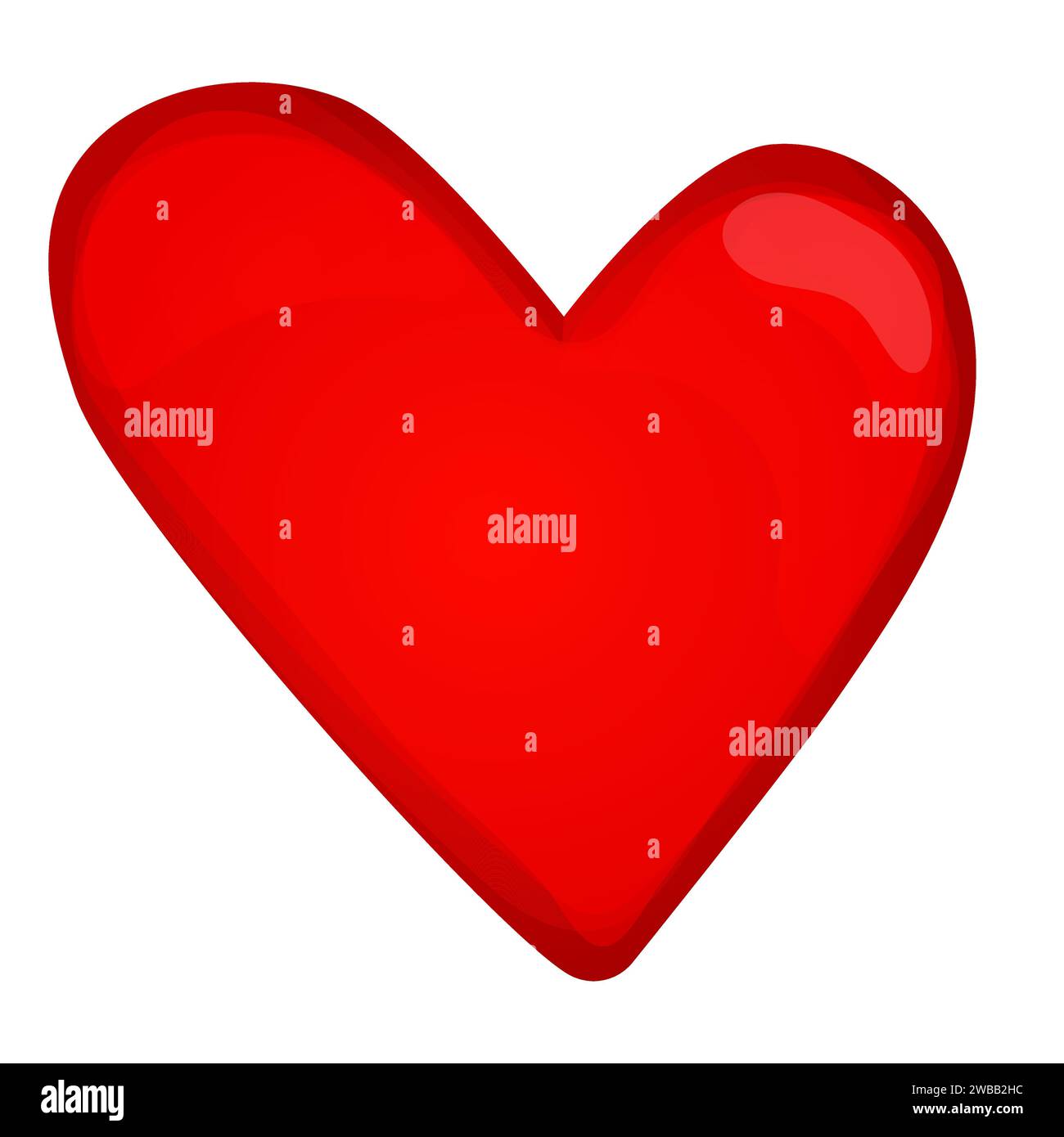Red Heart romantic love symbol valentines day celebration in cartoon ...