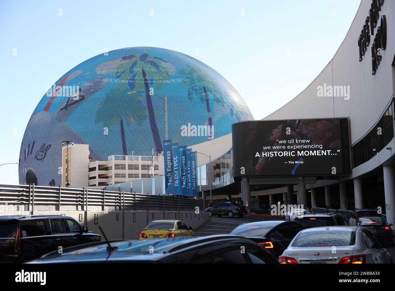 Las Vegas, United States. 09th Jan, 2024. A view of the new MSG Sphere