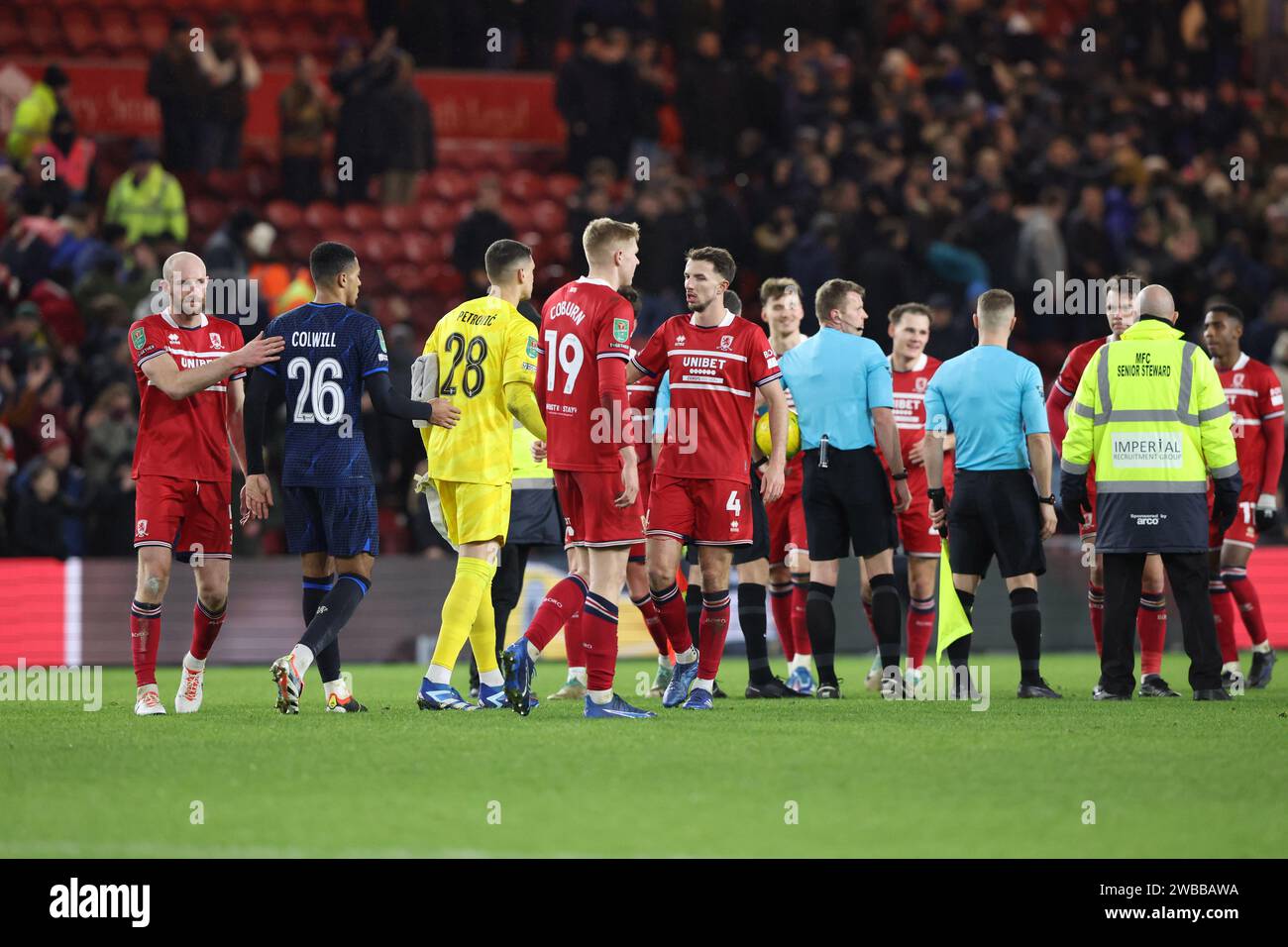 Players react after the Carabao Cup Semi Final match Middlesbrough vs