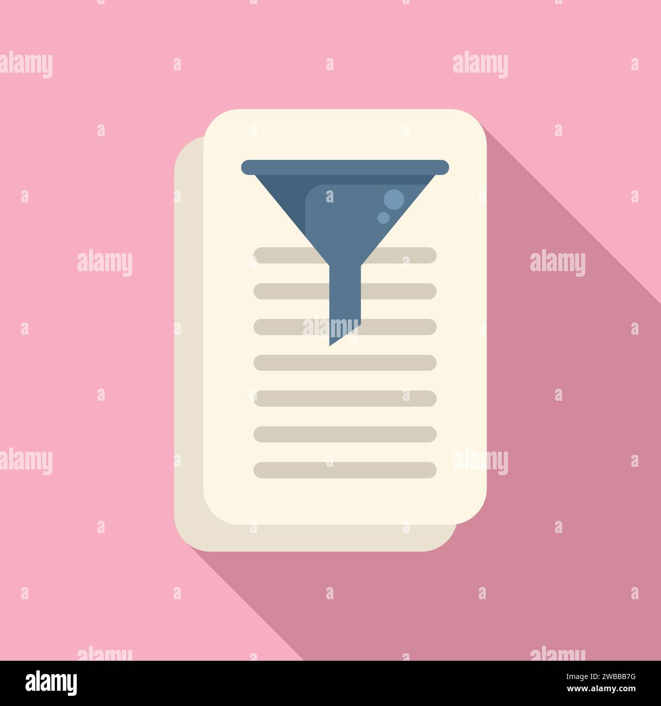 Document paper filter icon flat vector. Data leak. Download business Stock Vector