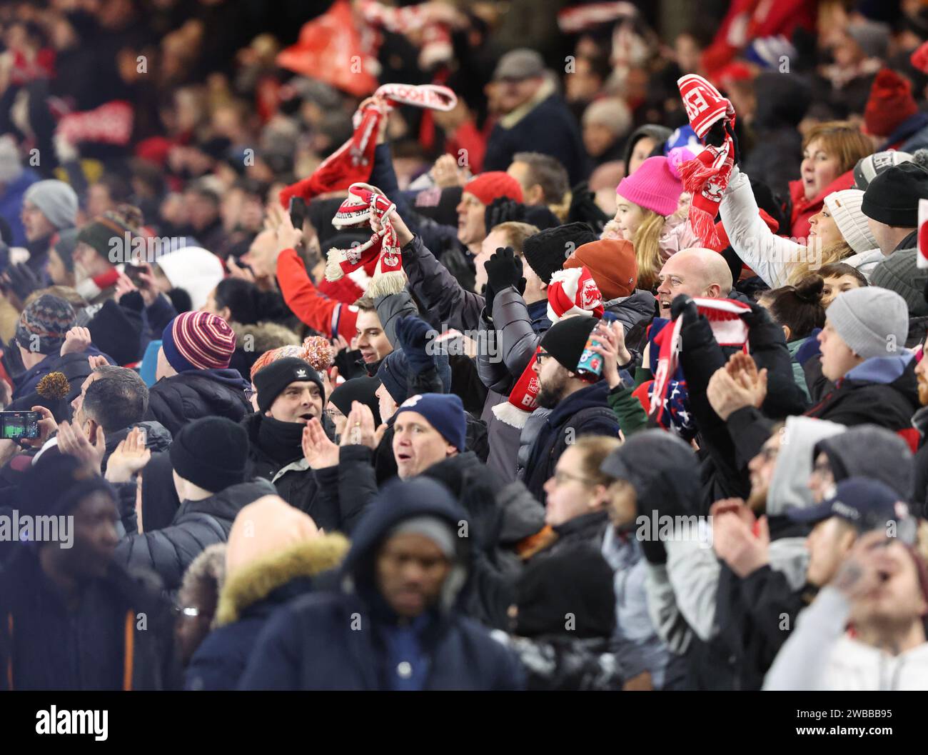 Fans react during the Carabao Cup Semi Final match Middlesbrough vs
