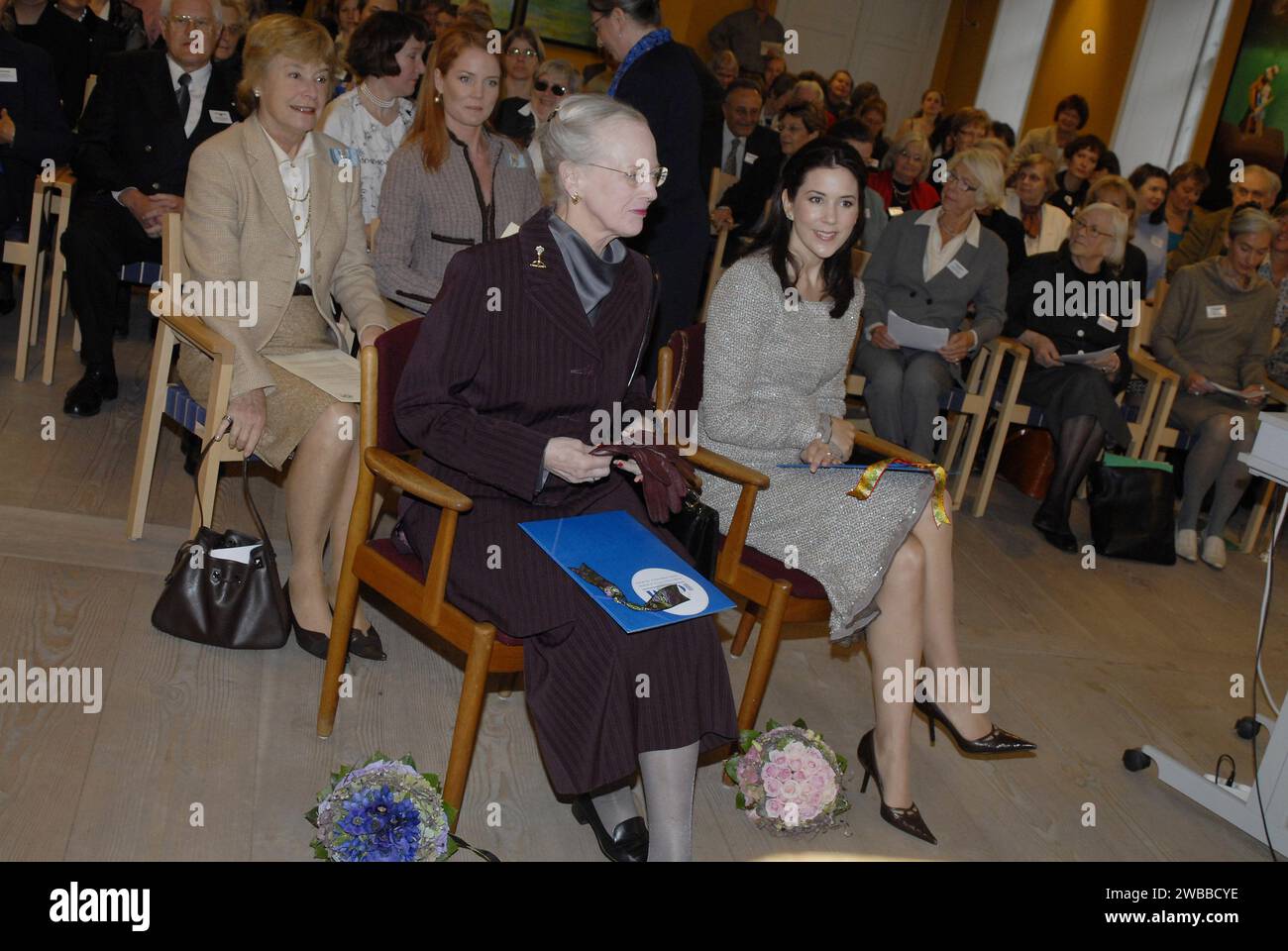 H.M.The Queen Margrethe & Crown princess Mary Donaldson together attended ICOM Costume meeting A glimpse of Danish Costume History at Vortov grundvig insitute in Copenhagen Denmark Oct.9,2006      (Photo by Francis Dean/Dean Pictures) Stock Photo