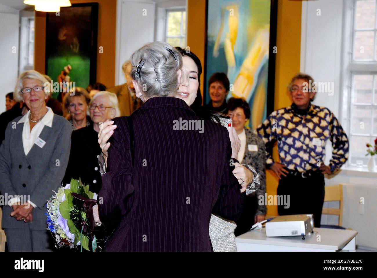 H.M.The Queen Margrethe & Crown princess Mary Donaldson together attended ICOM Costume meeting A glimpse of Danish Costume History at Vortov grundvig insitute in Copenhagen Denmark Oct.9,2006 Stock Photo