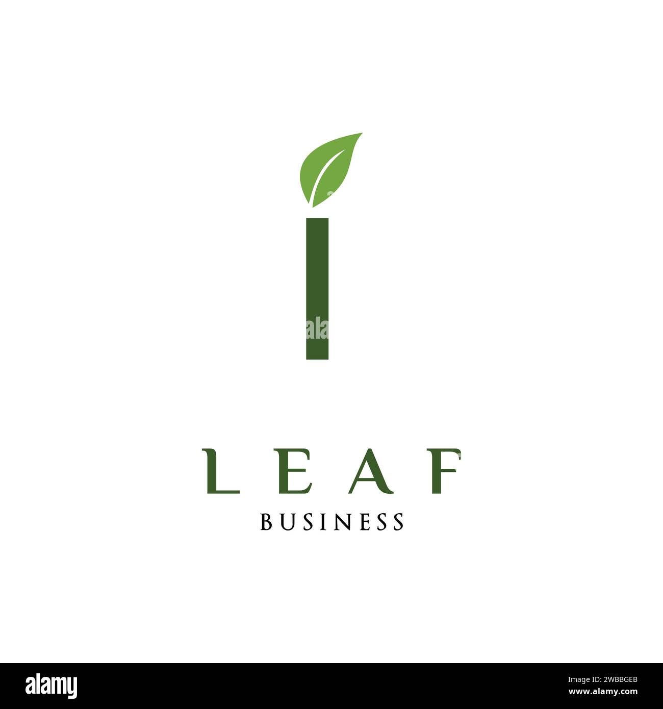 Initial Letter I Leaf Icon Logo Design Template Stock Vector Image ...