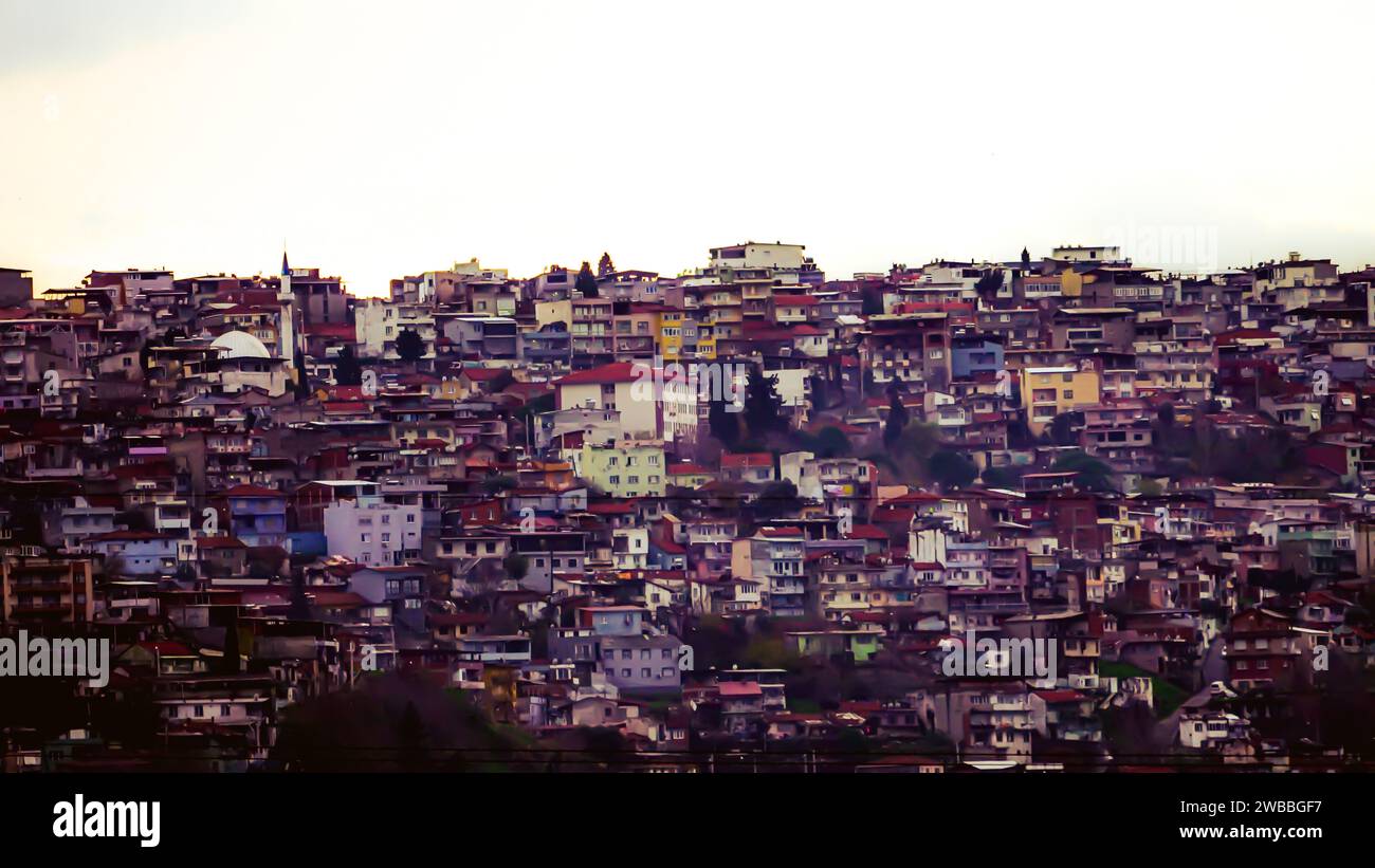 Izmir, Turkey. 09th Jan, 2024. Slum neighborhoods in the center of Izmir, poor area of the big city. Photos taken and colored by special effects. Credit: İdil Toffolo/Alamy Live News Stock Photo