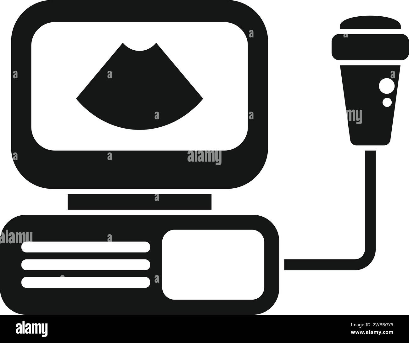 Sonogram monitor icon simple vector. Sonograph device. Test examination Stock Vector