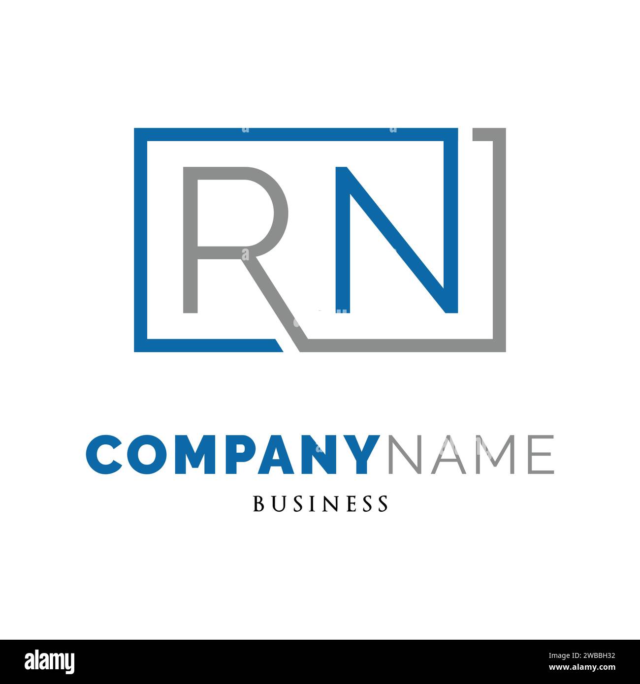 Initial Letter RN Icon Logo Design Template Stock Vector