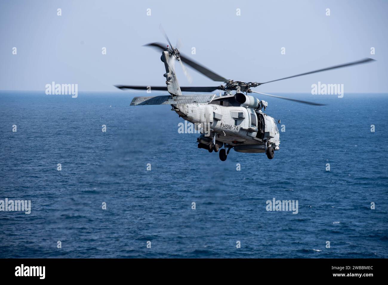 An MH-60S Sea Hawk helicopter, attached to the "Dusty Dogs" of ...