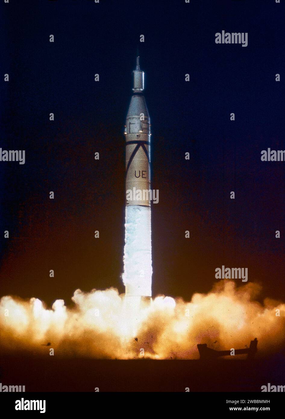 Launch of Jupiter-C/Explorer 1, Cape Canaveral, Florida, USA, NASA, January 31, 1958 Stock Photo