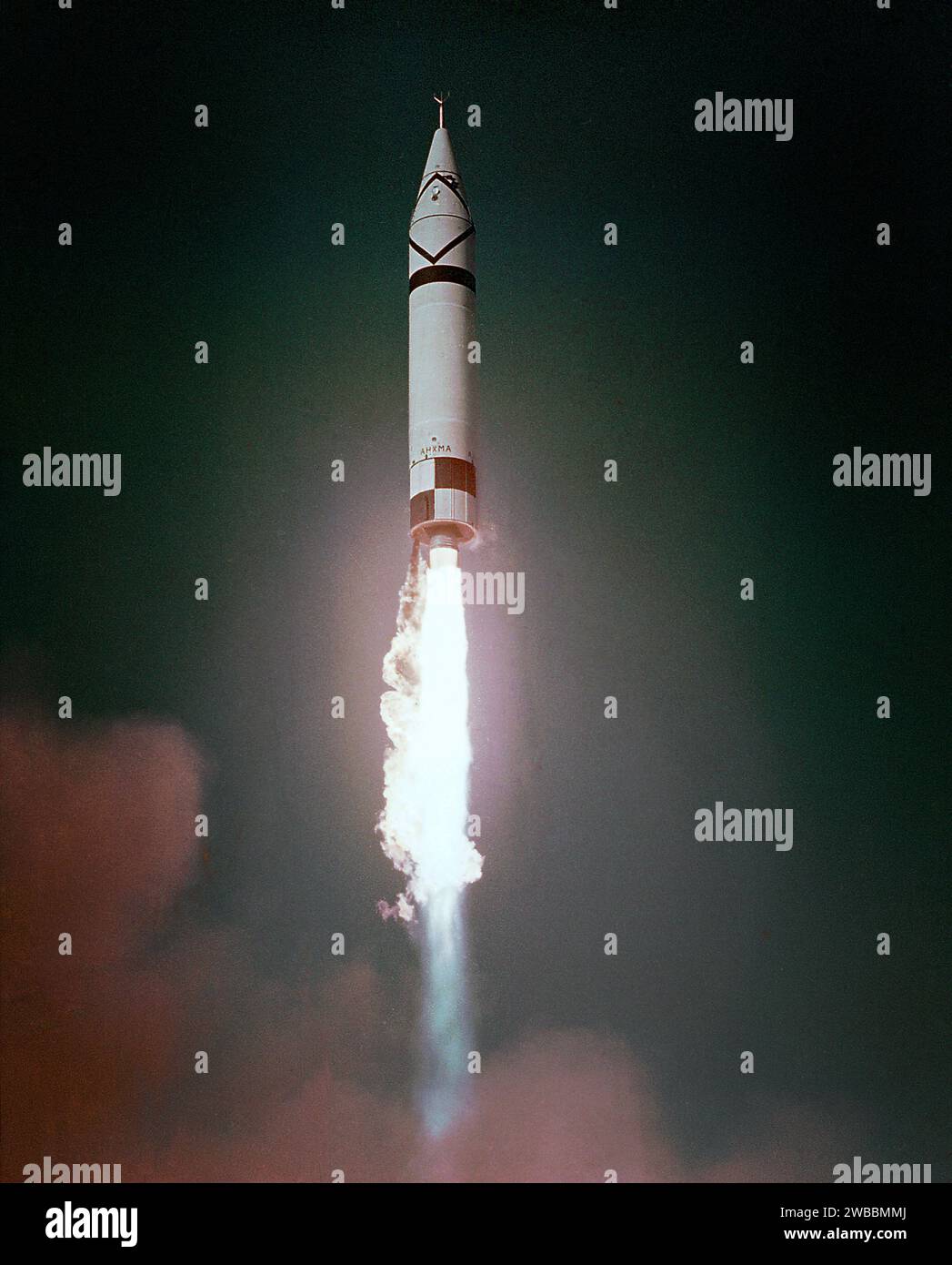 Jupiter-A rocket launch, Cape Canaveral, Florida, USA, NASA, March 1, 1957 Stock Photo
