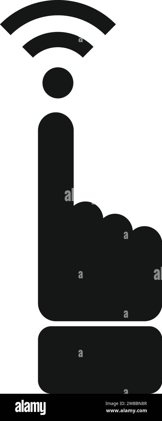 Touch finger wifi point icon simple vector. Internet provider. Router ...