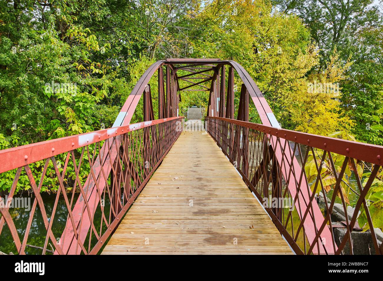 Rustic wooden pedestrian bridge hi-res stock photography and images - Alamy