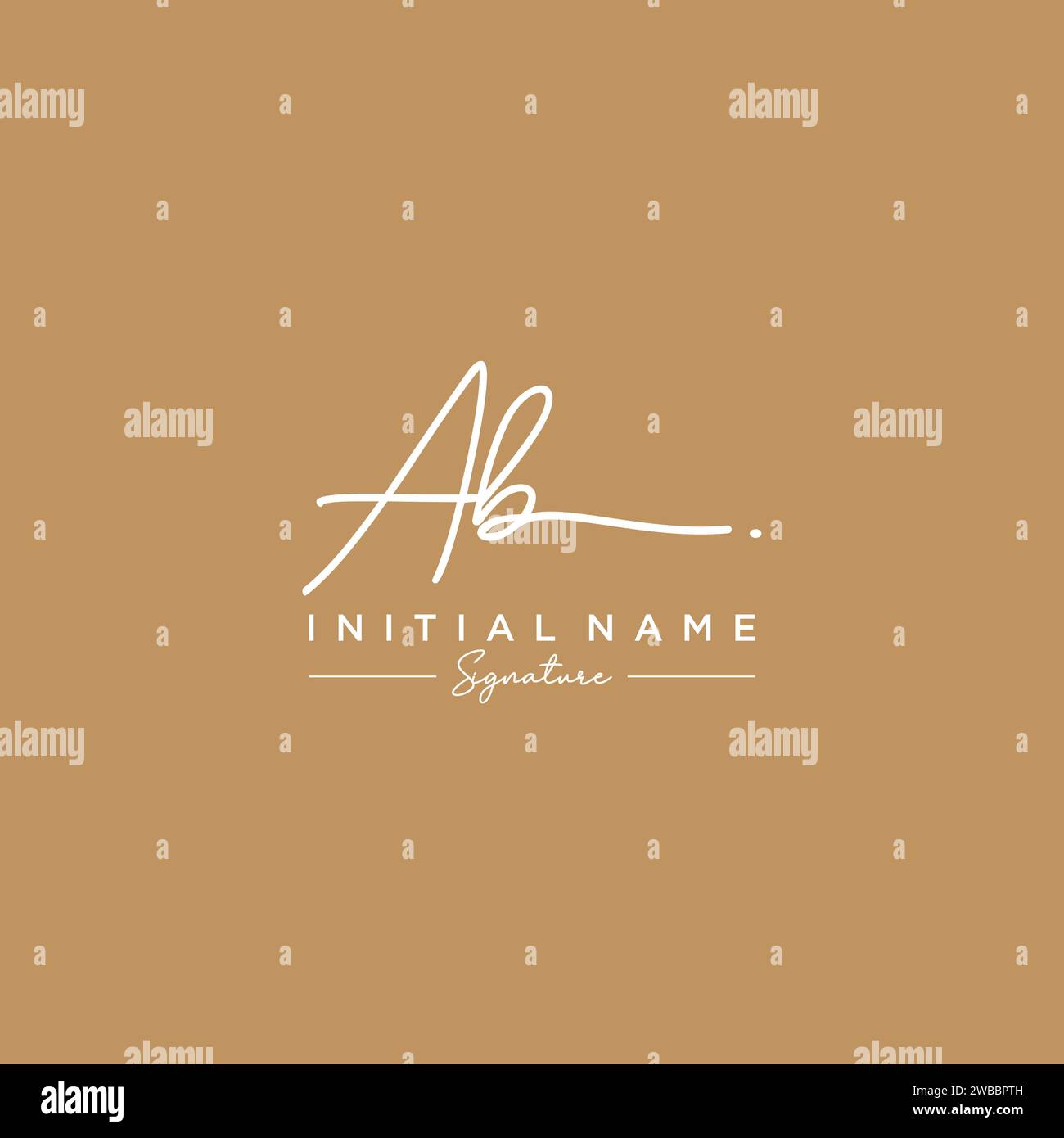 AB Signature Logo Template Vector. Stock Vector