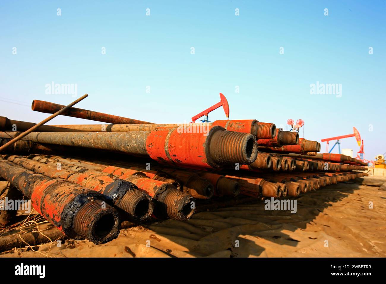 Oil drill pipe Stock Photo Alamy