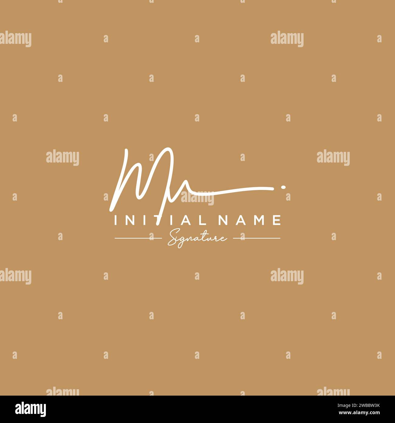 MV Signature Logo Template Vector. Stock Vector