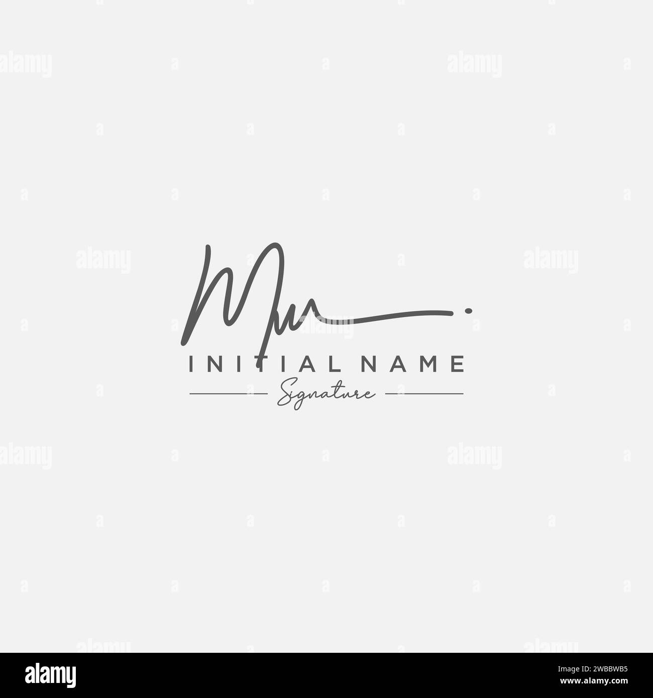 MW Signature Logo Template Vector. Stock Vector