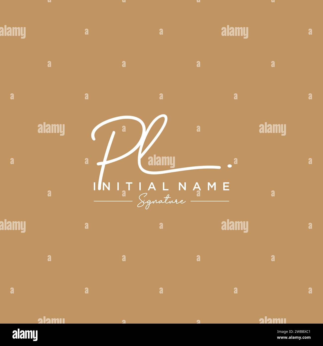 PL Signature Logo Template Vector. Stock Vector