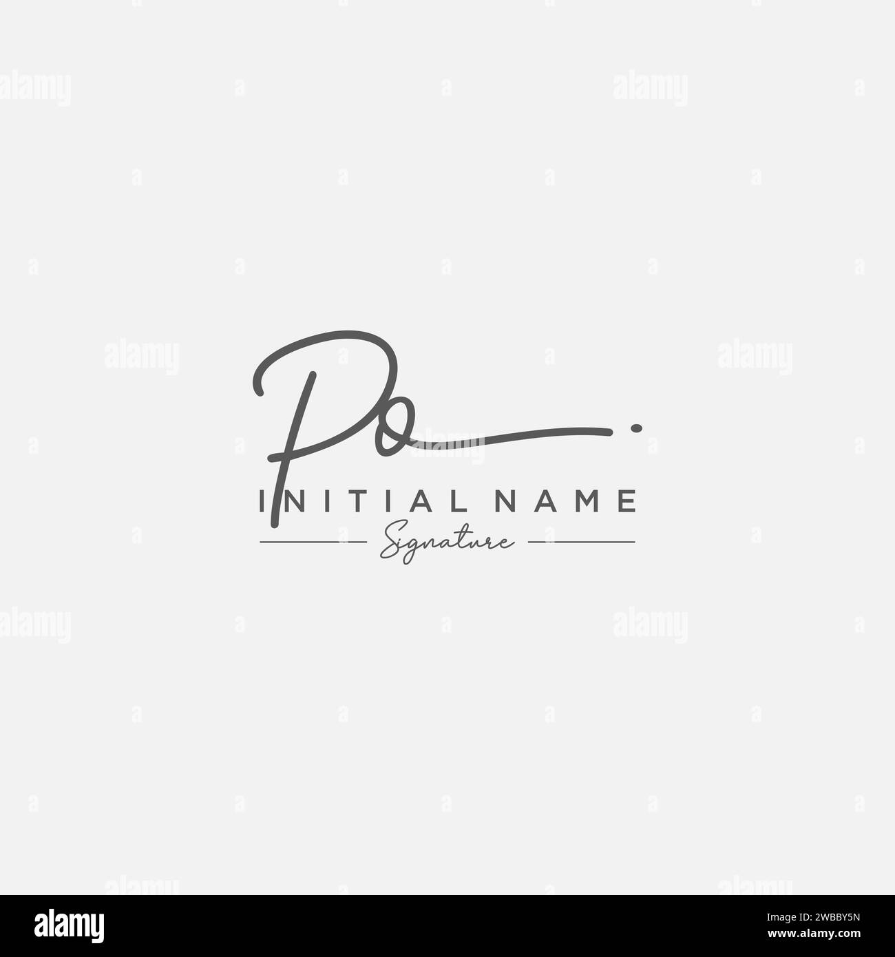 PO Signature Logo Template Vector. Stock Vector